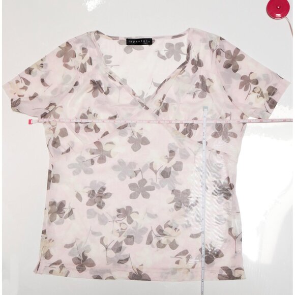 Sheer Pink Babydoll Floral Tee 💐 JAPANESE BRAND - Picture 8 of 8